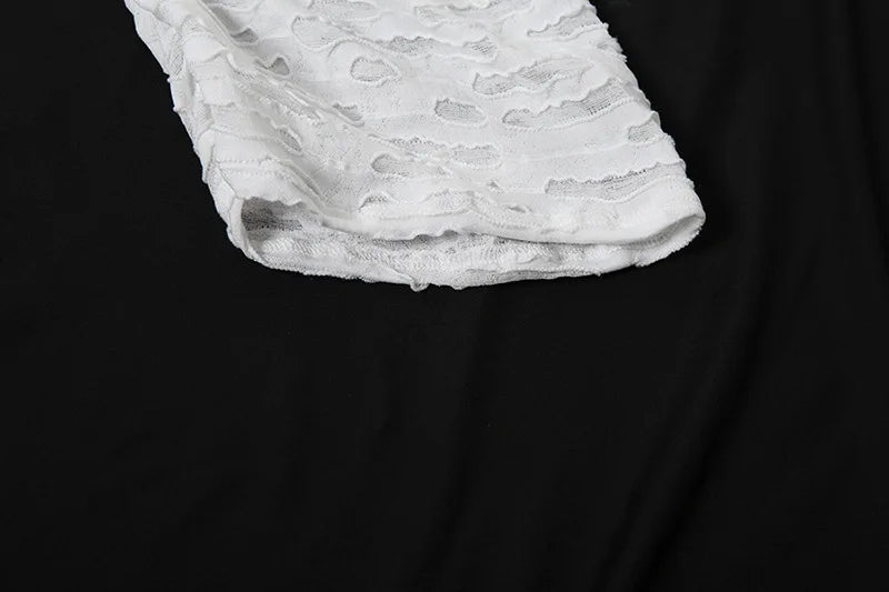 White Hollow V-Neck Cardigan Top