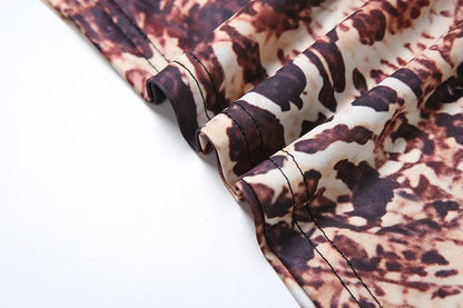 Brown Backless V-Neck Maxi Dress