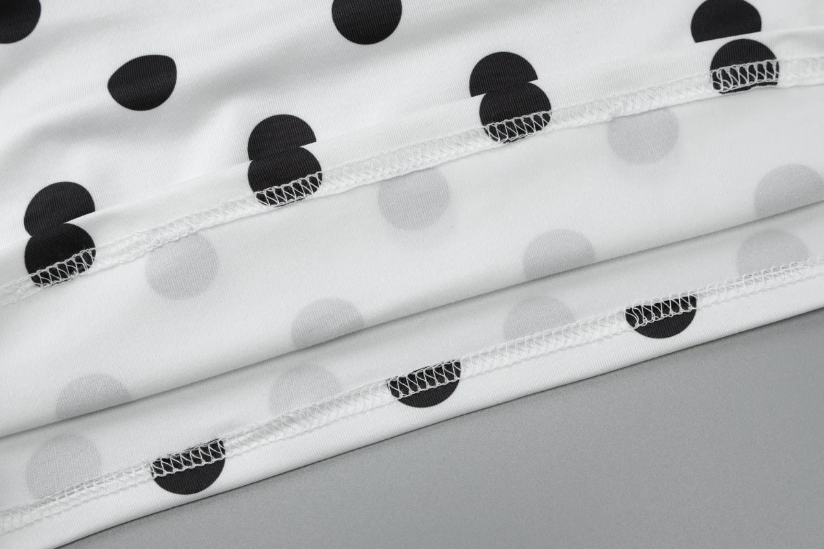 White Backless Slim Ruched Polka Dot Tank Top