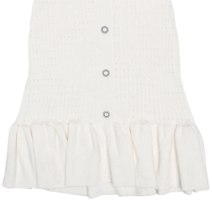 Knitted Turn-Down Collar Button Mini Dress
