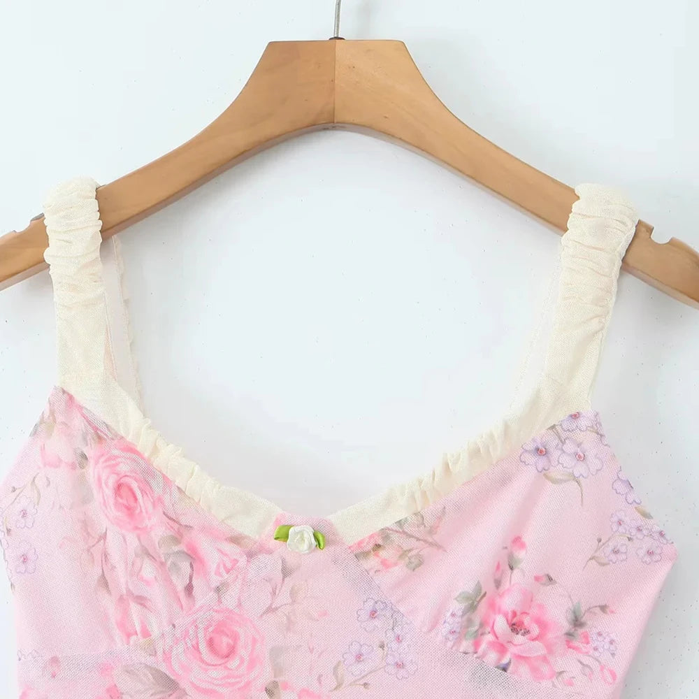 Pink Floral Mini Dress