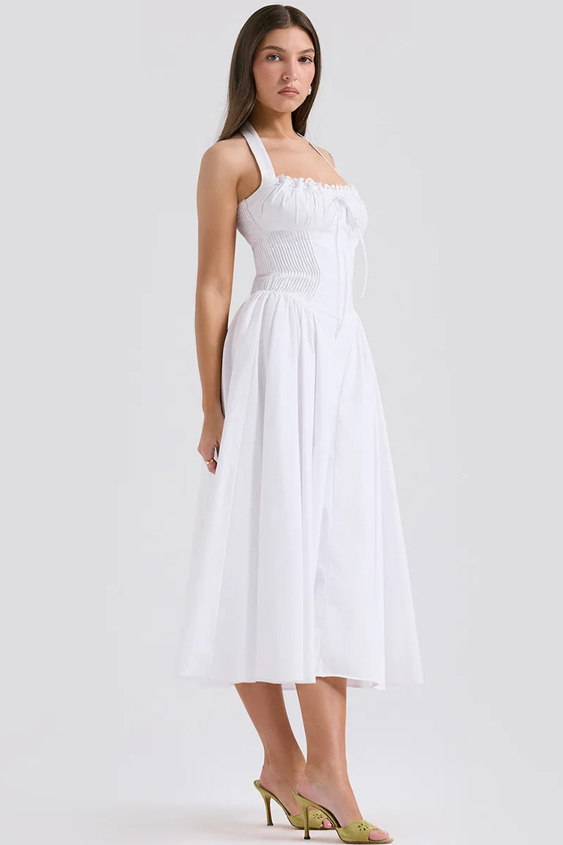 A-Line Halter Midi Dress