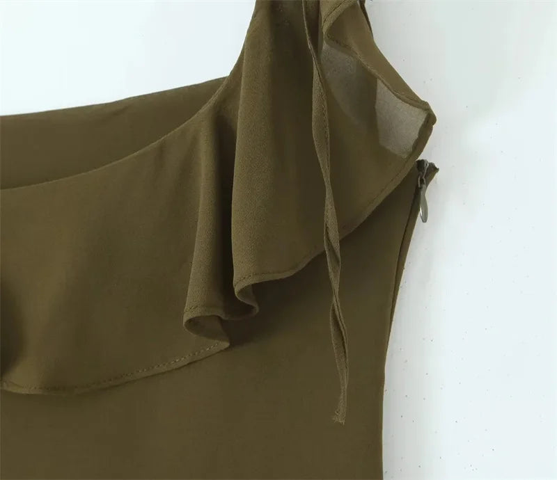 Ruffle Chiffon Mini Dress