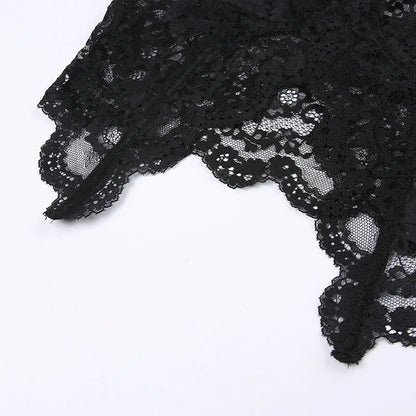 Black Lace Backless Bustier Crop Top
