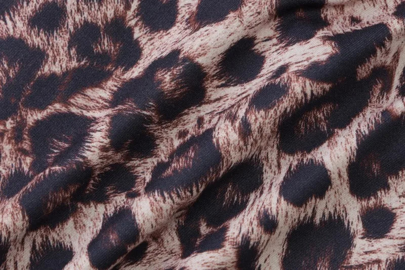 Leopard V-Neck Patchwork Lace Crop Top