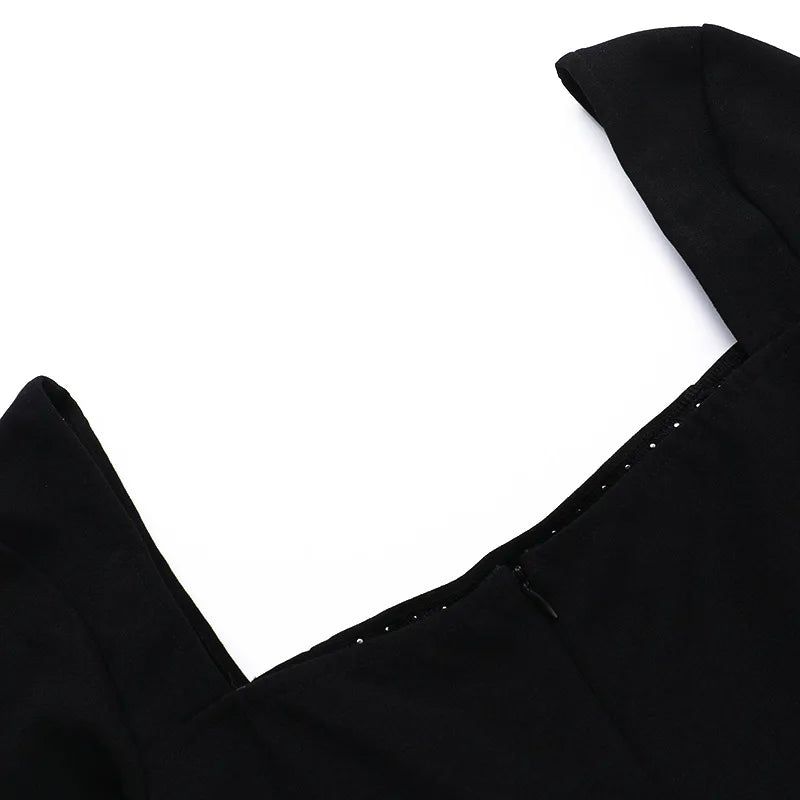 Chic Pearl Long Sleeve High Waist Mini Dress