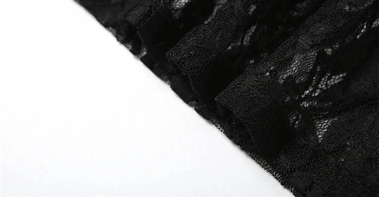 Stacked Lace Pants Solid See Through High Waist Slim Trouser Solid Stunning Bottoms