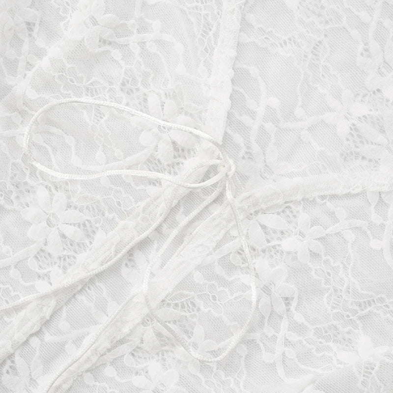 Lace Hollow Out See Through Long Sleeve Top