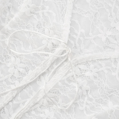 Lace Hollow Out See Through Long Sleeve Top