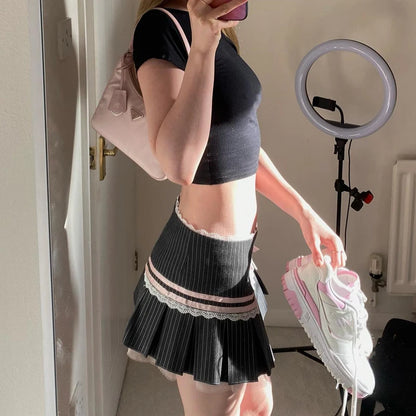Black High-Waist Mini Skirt