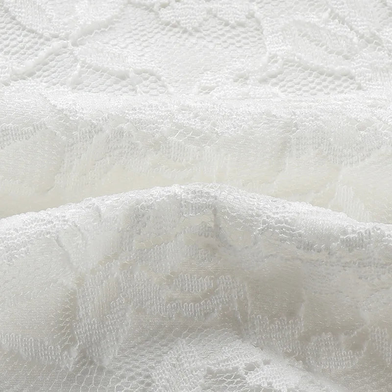 White Hollow Out Lace Mini Dress