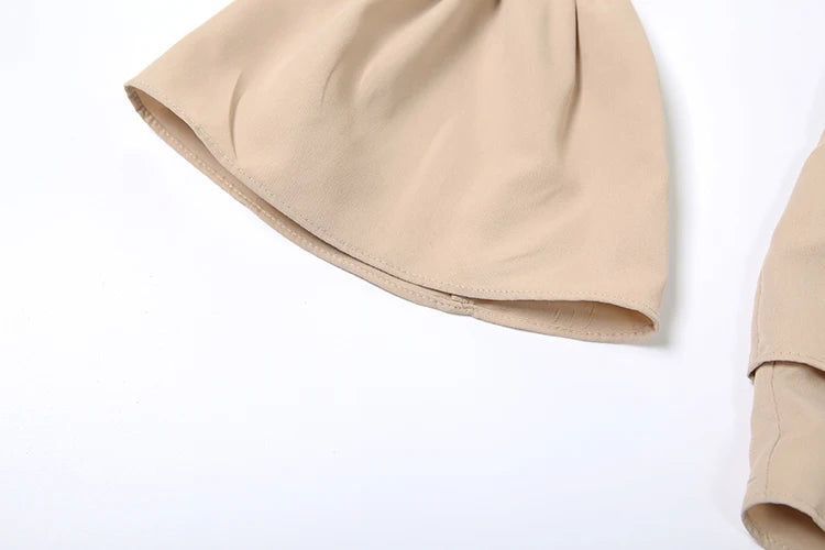 Khaki Lantern Sleeve Mini Dress