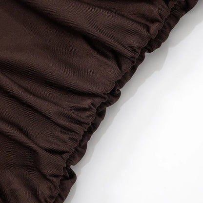 Brown Single Shoulder Mini Dress