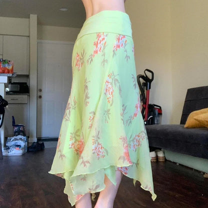 Colorful Floral Asymmetric Hem Sundress