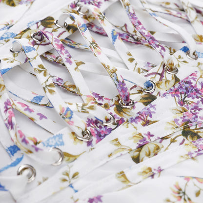 White Floral Corset Top