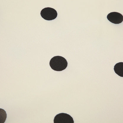 Beige Polka Dot Low Waist Midi Skirt