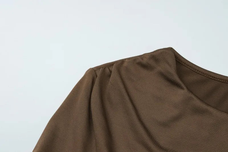 Long Sleeve Ruched Maxi Dress