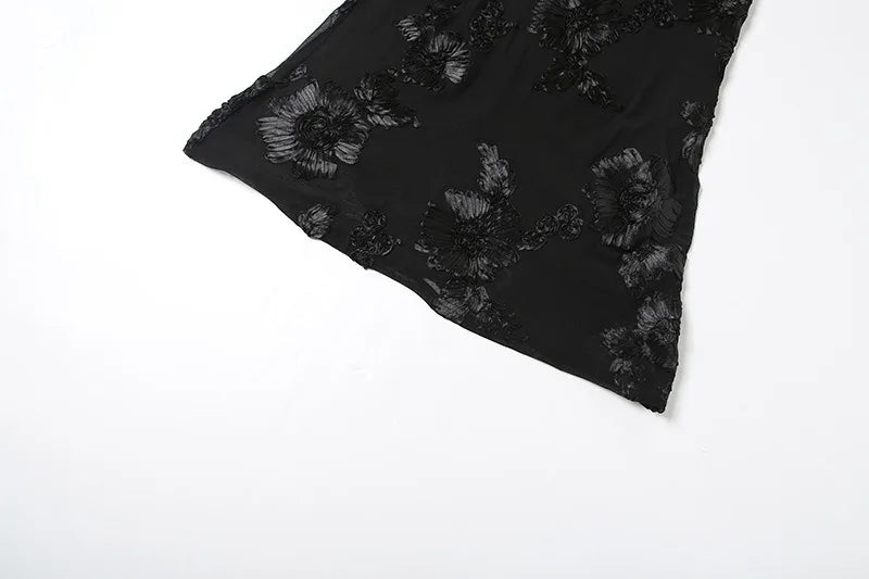 Flower Lace Up Backless Maxi Dress