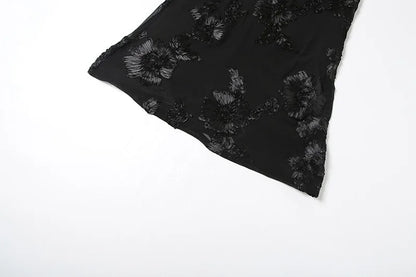 Flower Lace Up Backless Maxi Dress