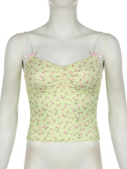 Yellow Floral Camisole Top
