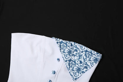 Button Corset Top with Irregular Hem