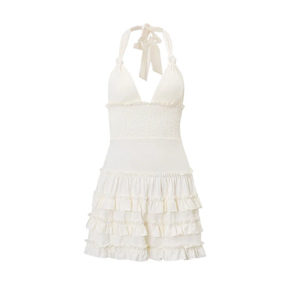 Backless V-Neck Mini Dress