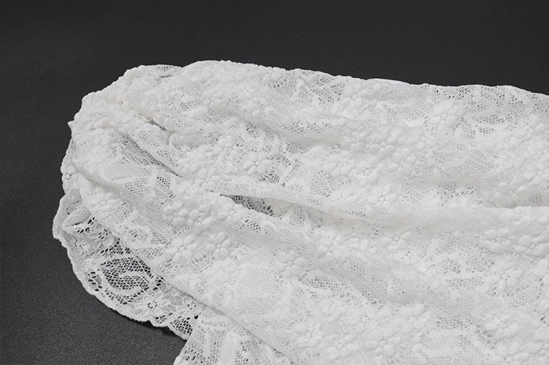 White Lace Sleeveless Crop Top