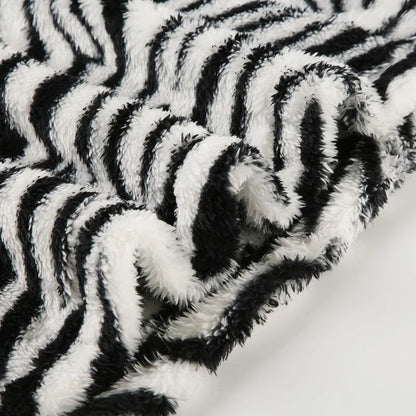 Zebra Stripes Faux Fur Bodycon Skirt