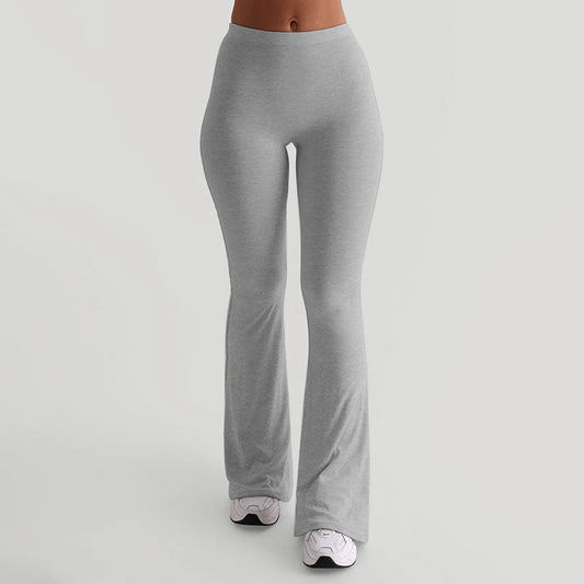 Slim color Micro Flare Pant baic Sport Jogging Trouer Floor Length Bottom