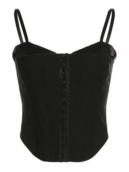 Camisole Sleeveless Backless Strap Knit Bustier black