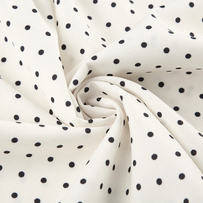 White Polka Dot Mini Dress with Bow Detail