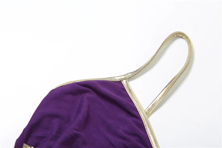 See Through Camisole Top Patchwork Bow Collar Cross Low-Neck Street Versatile