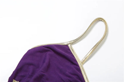 Purple See Through Patchwork Top