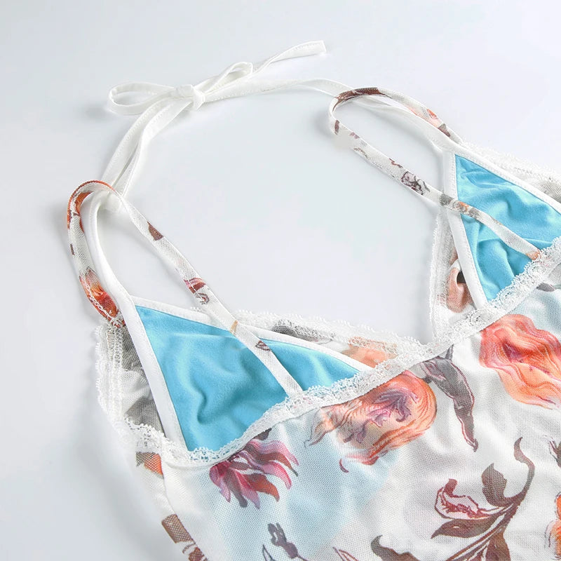Floral Slim V-Neck Top