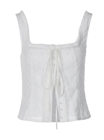 White Cotton Camisole Top