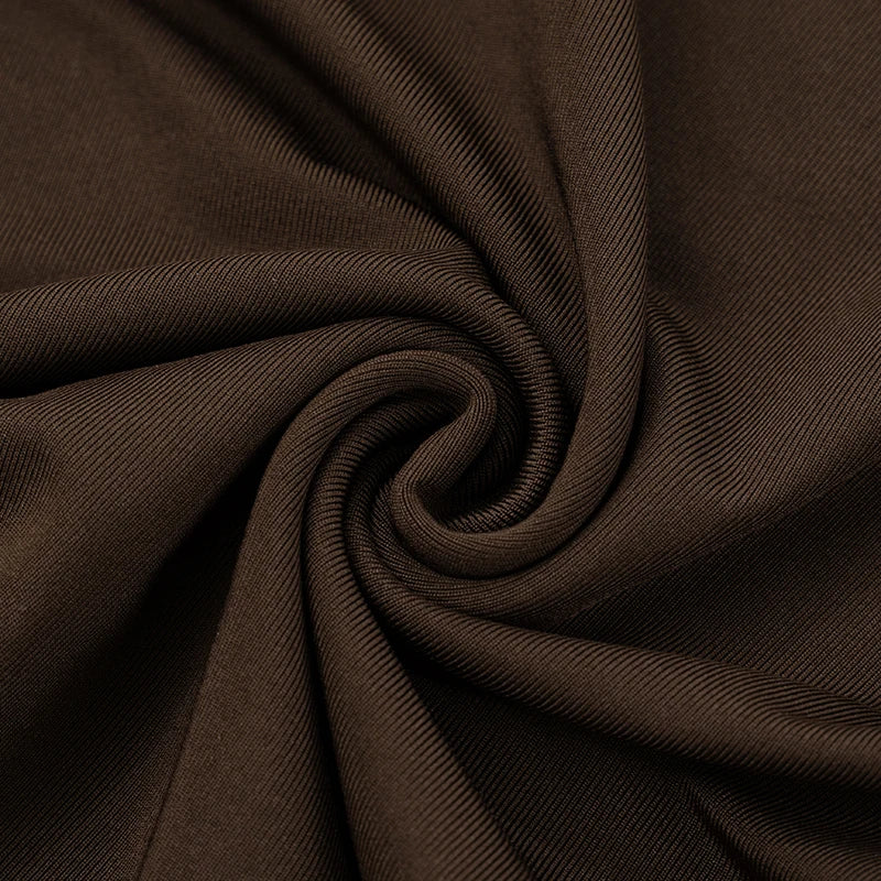Brown Hollow Out Sleeveless Round Neck Top