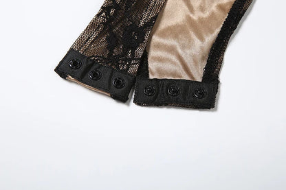 Chic 2 Piece Set: Low-Neck Bodysuits with Tassel Skirts