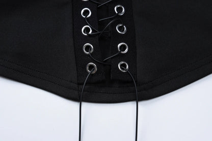 Lace Up Corset Shorts Two Piece Set