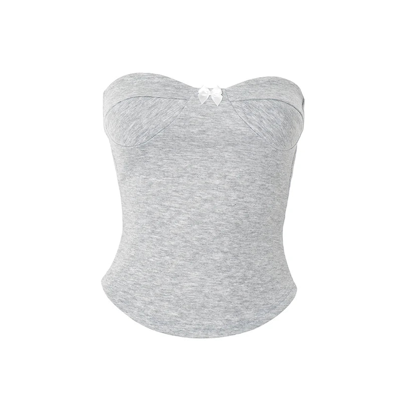 Gray Strapless Tank Top
