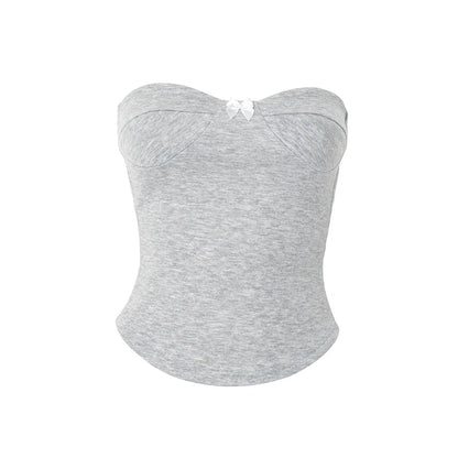 Gray Strapless Tank Top