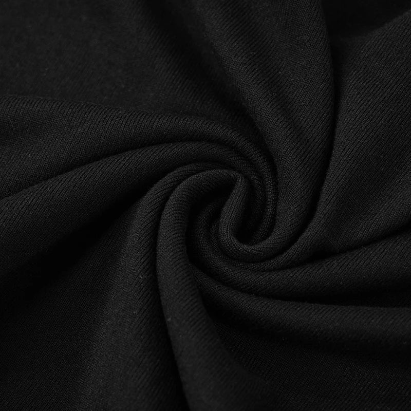 Black High Neck Slim Mini Dress