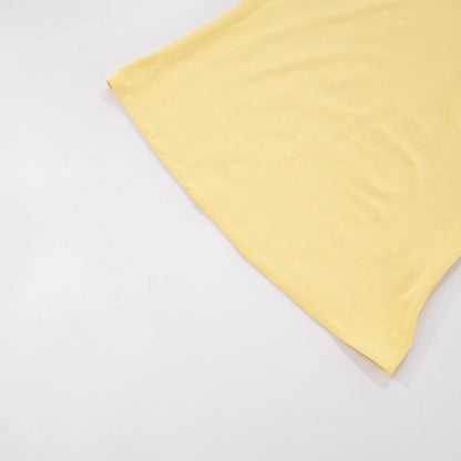Yellow V-Neck Flared Loose Long Sleeve Slim Top