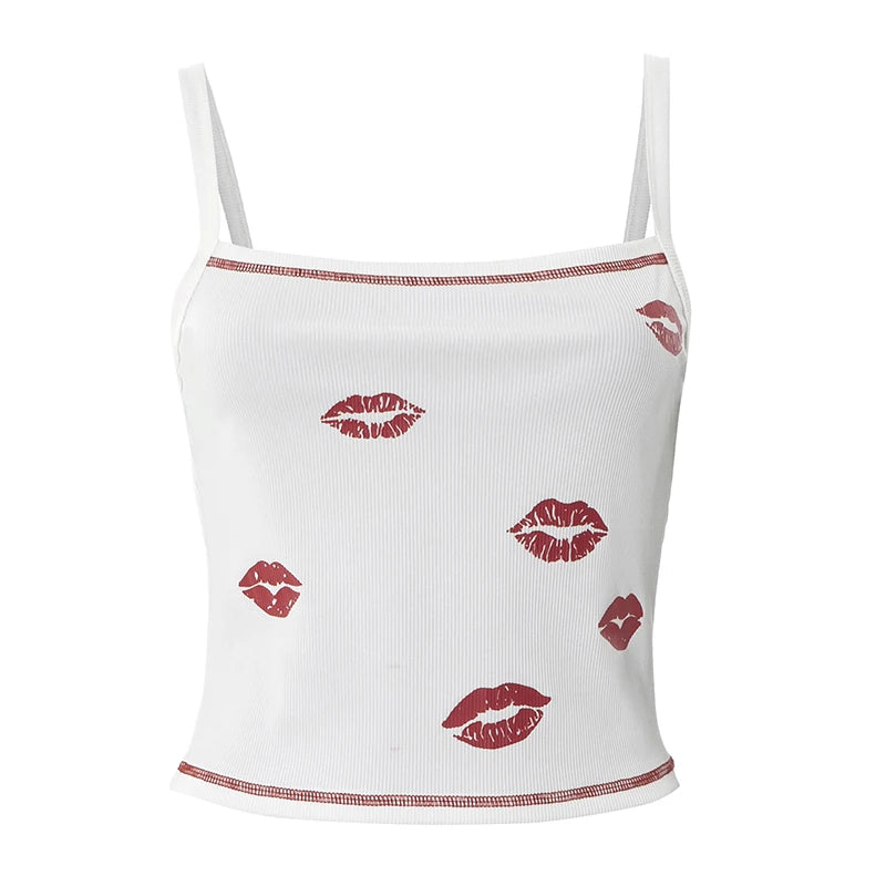 White Knit Sleeveless Short Top