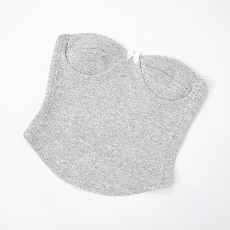 Gray Strapless Tank Top