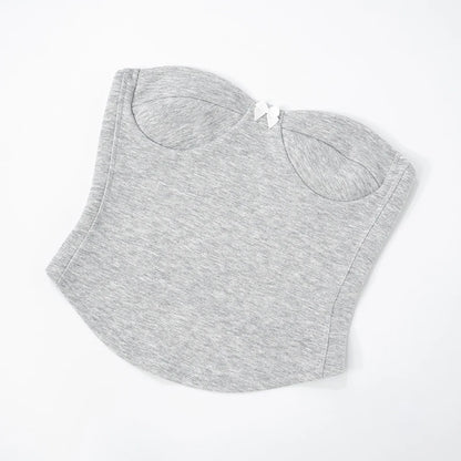 Gray Strapless Tank Top