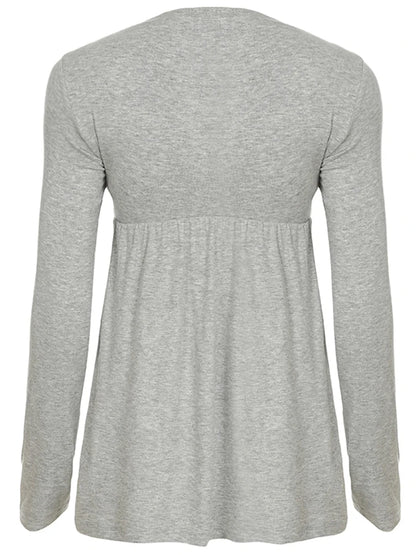 Lace Patchwork Square Collar Long Sleeve T-Shirt