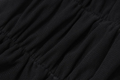Black Backless Mesh Sleveless Halter Tank Top