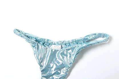 Glitter Silky Strapless Camisole & Briefs Set