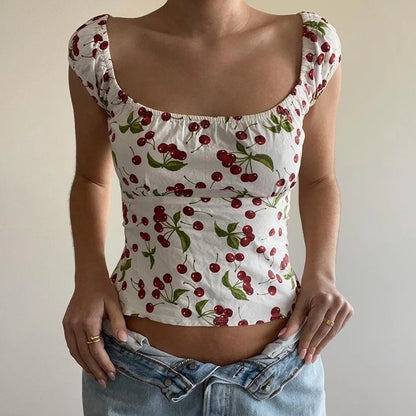 Backless Crop Crewneck Tee - Short Sleeve Shirt