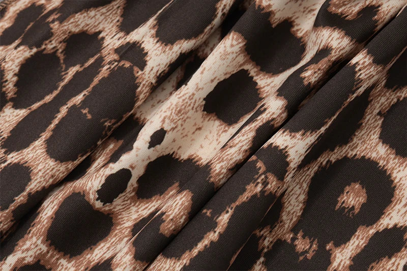 Leopard V-neck Backless Halter Top